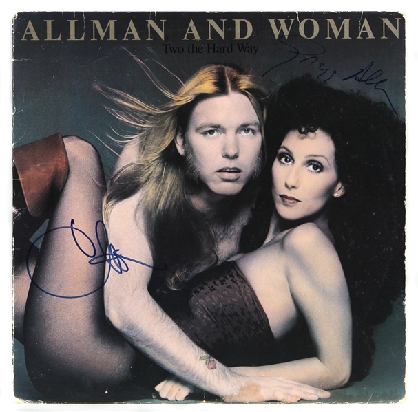 Cher & Greg Allman Signed "Two the Hard Way" Album Cover JSA