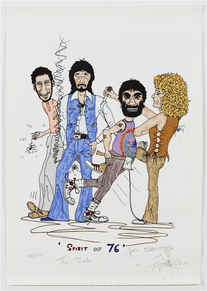 The Who John Entwistle Signed and Inscribed “Spirit of 76”  Original Limited Edition Lithograph