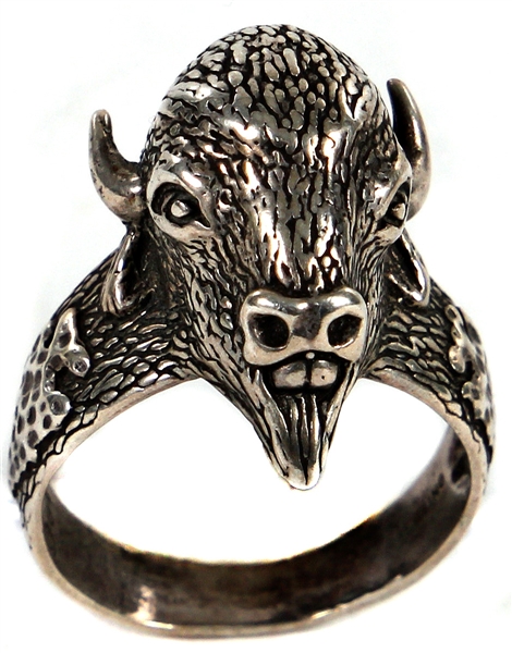 Rick James Owned and Worn Sterling Silver Buffalo Ring
