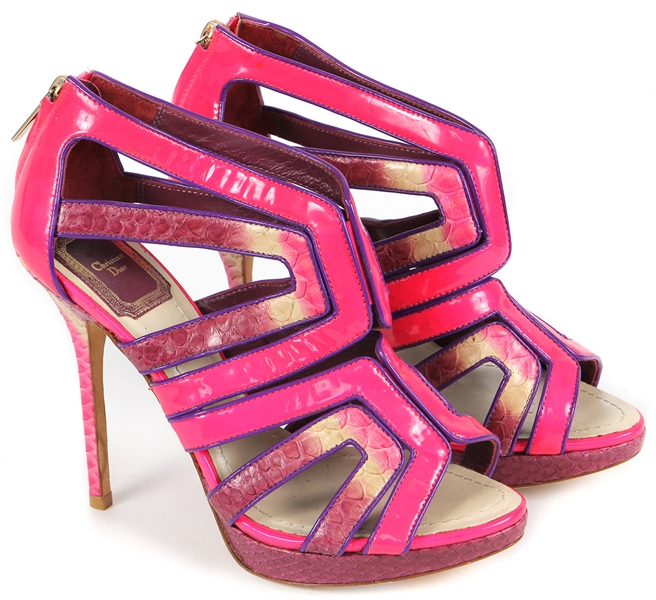 Nicki Minaj Owned and Worn Christian Dior Hot Pink Spiked Heel Shoes