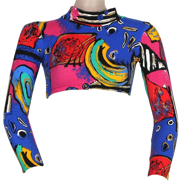 Nicki Minaj "Femme Fatale" Tour with Britney Spears Meet-and-Greet Worn Colorful "Modern Art" Style Crop Top