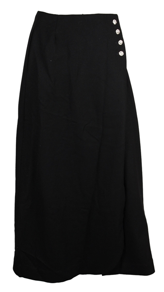 Marilyn Monroe Worn Black Wool Wrap Skirt with Rhinestone Buttons 