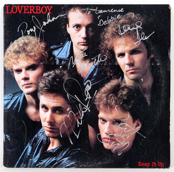 Loverboy Signed "Keep It Up" Album Cover (JSA) and Signed Promo Photo