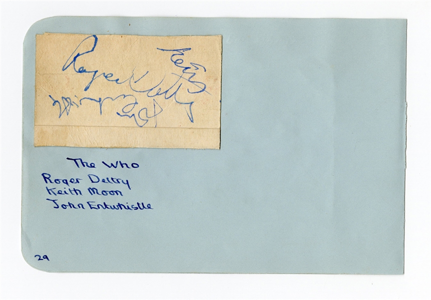 The Who Signed Cut with Keith Moon REAL LOA