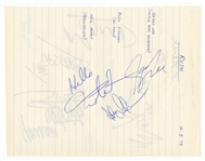 Rush Vintage 1979 Complete Set of Autographs 