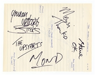Rush Vintage 1979 Complete Set of Autographs 