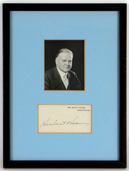 Herbert Hoover Signed Cut JSA