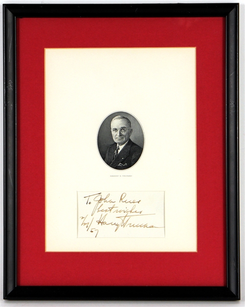 Harry Truman Signed Cut JSA