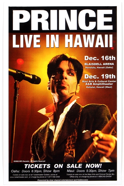 Prince 2003 "Live in Hawaii" Original Concert Poster
