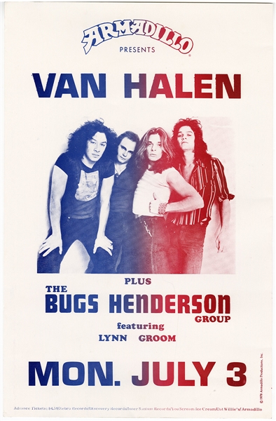 Van Halen Original 1978 Armadillo Concert Poster