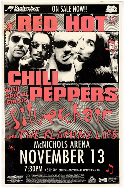 Red Hot Chili Peppers Original McNichols Arena Concert Poster