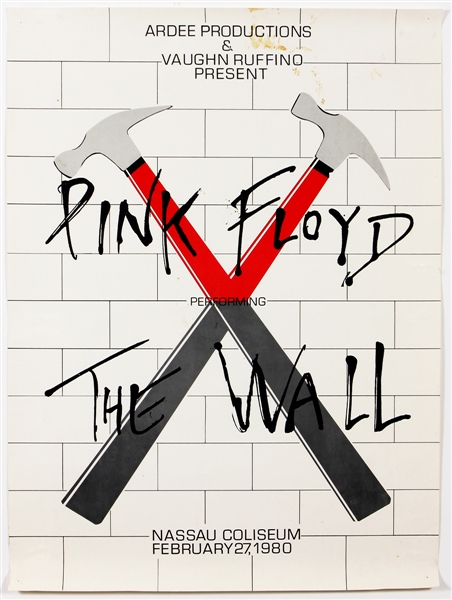 Pink Floyd Original "The Wall" Tour 1980 Nassau Coliseum Concert  Poster