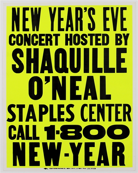 Shaquille ONeal Hosted Original New Years Eve Concert Poster