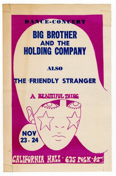 Big Brother and the Holding Company (Janis Joplin) Original Concert Flyer