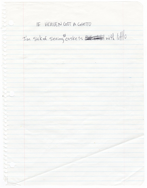 Tupac Shakur Handwritten Lyrics