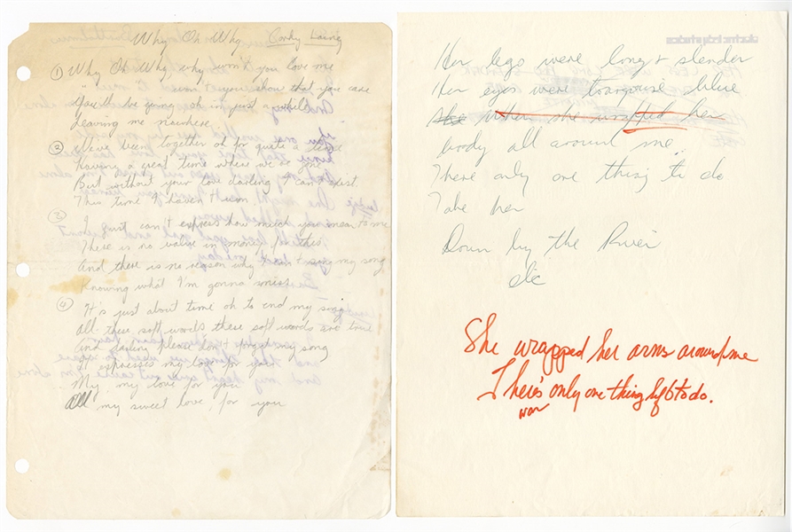 Corky Laing Handwritten Song Lyric Archive