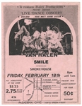 Van Halen Rare 1976 Original Pasadena Civic Concert Flyer