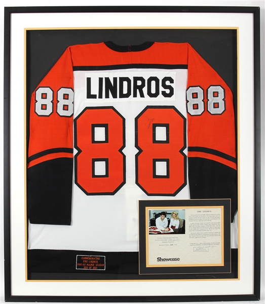 Eric Lindros 1993 Signed Limited Edition Rookie Hockey Jersey Display
