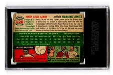 1954 Topps Hank Aaron #128 Signed Rookie Card SGC MINT 10 Signature