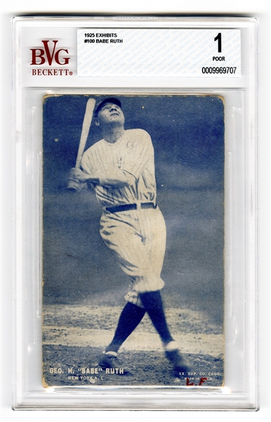 1925 #100 Babe Ruth Exhibit Card BVG 1