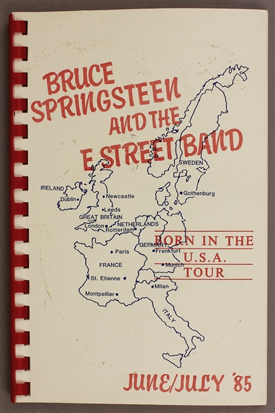 Bruce Springsteen & The E Street Band "Born In The U.S.A. Tour" June/July 85 Original European Concert Tour Itinerary Used by Danny Federici