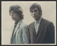 Rolling Stones Mick Jagger & Charlie Watts Vintage 1966 Kodachrome Stamped Original Photograph