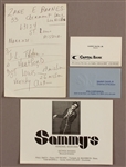 Sammy Davis, Jr. Note and Business Cards