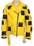 Lil Nas X Tour and Promotional Photo Shoot Worn B James Yellow Leather Bumble Bee Moto Jacket
