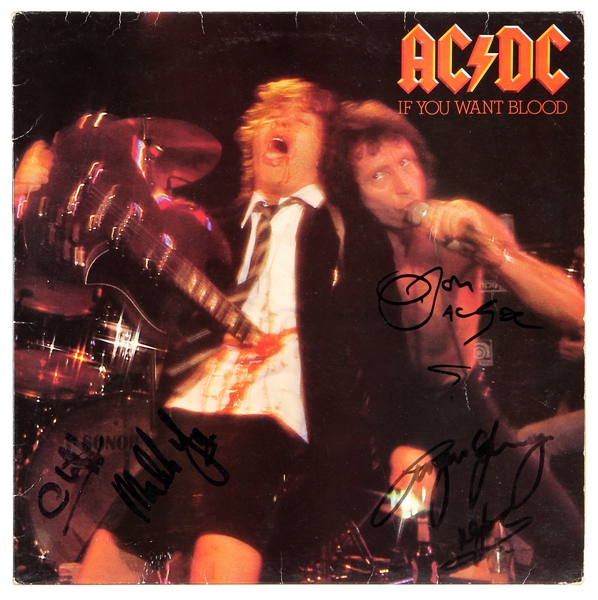 AC/DC Band Signed “If You Want Blood” Live Album with Bon Scott JSA