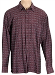 Michael Jackson Owned & Worn Long-Sleeved Red & Grey Striped Shirt with Stitching