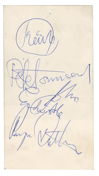 The Who Signed Fan Club Card with Keith Moon JSA