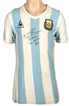 Diego Maradona Signed and 1982 World Cup Match Worn Jersey JSA