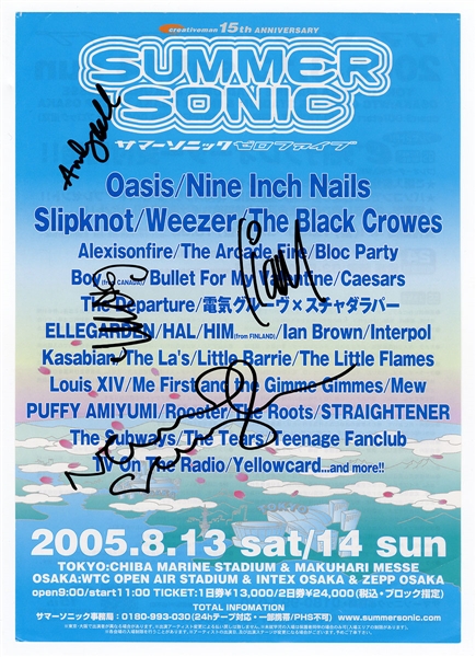 Oasis Signed "Summer Sonic" Rare Japanese Flyer