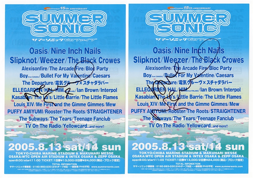 Oasis Noel Gallagher Signed Rare Japanese Flyers (4)
