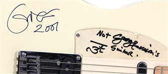 The Beatles George Harrison 2001 and Eric Clapton Signed Fender Squire Guitar Frank Caiazzo LOA