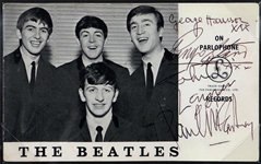 The Beatles Signed Parlophone Promotional Card Frank Caiazzo LOA