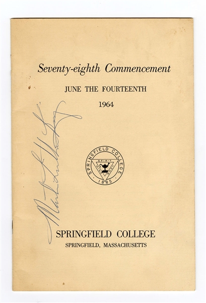 Martin Luther King, Jr. Signed 1964 Commencement Program JSA