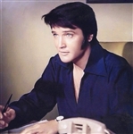 Elvis Presley Change of Habit Film Worn and Owned Navy Silk Shirt