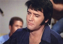Elvis Presley Change of Habit Film Worn and Owned Navy Silk Shirt