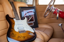Eddie Van Halen Hot Rod, Signed Guitar, File Copy of Title and Autographs 