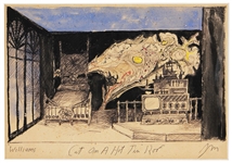 The Doors Jim Morrison Cat On a Hot Tin Roof 1962 Set Design Painting JSA