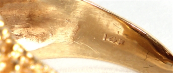 Elvis Presley Owned and Worn 14kt Gold Diamond Owl Ring