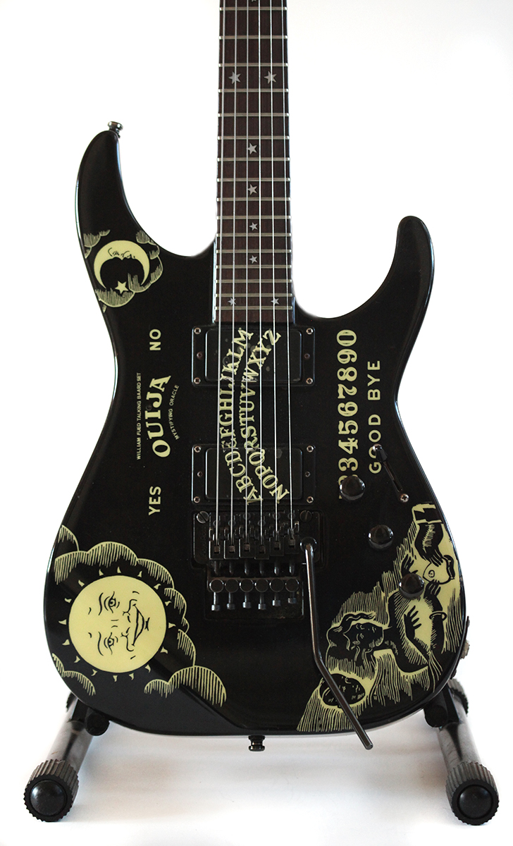 Lot Detail Kirk Hammett Owned Heavily Stage Played Recording Used and Signed Glow In The Dark Ouija Board Guitar