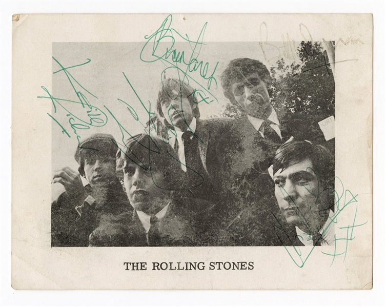 The Rolling Stones Signed Promotional Photograph with Brian Jones JSA