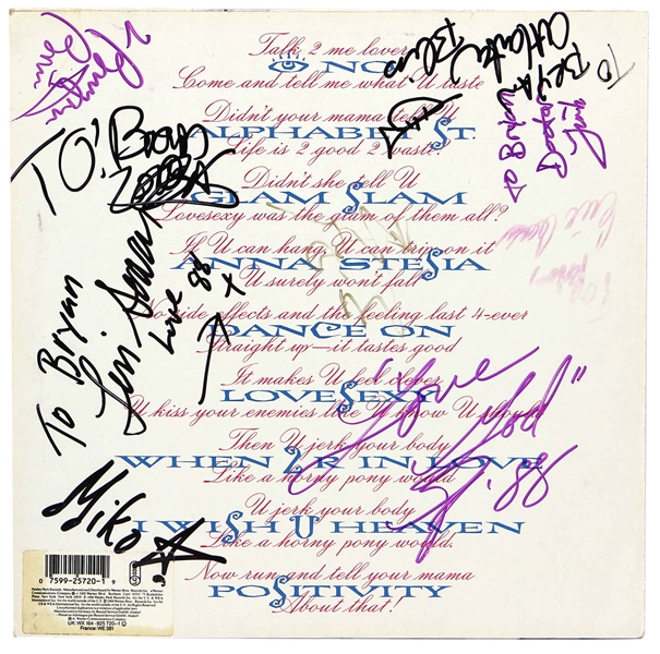 Prince and Band Signed "Lovesexy" Album JSA