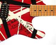 Eddie Van Halen Personally Owned, Signed and Heavily Stage Played Custom 1986 Kramer Striped Guitar
