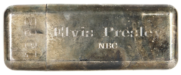 Elvis Presley Owned & Used Engraved 1968 NBC Comeback Special Silver Cigar Holder