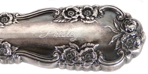 Elvis Presley Owned and Used Engraved Silver Wedding Gift Cake Server