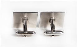 Elvis Presley Owned and Worn Silver Toned Cufflinks