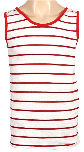 Tom Petty Owned & Worn Red and White Striped Tank Top